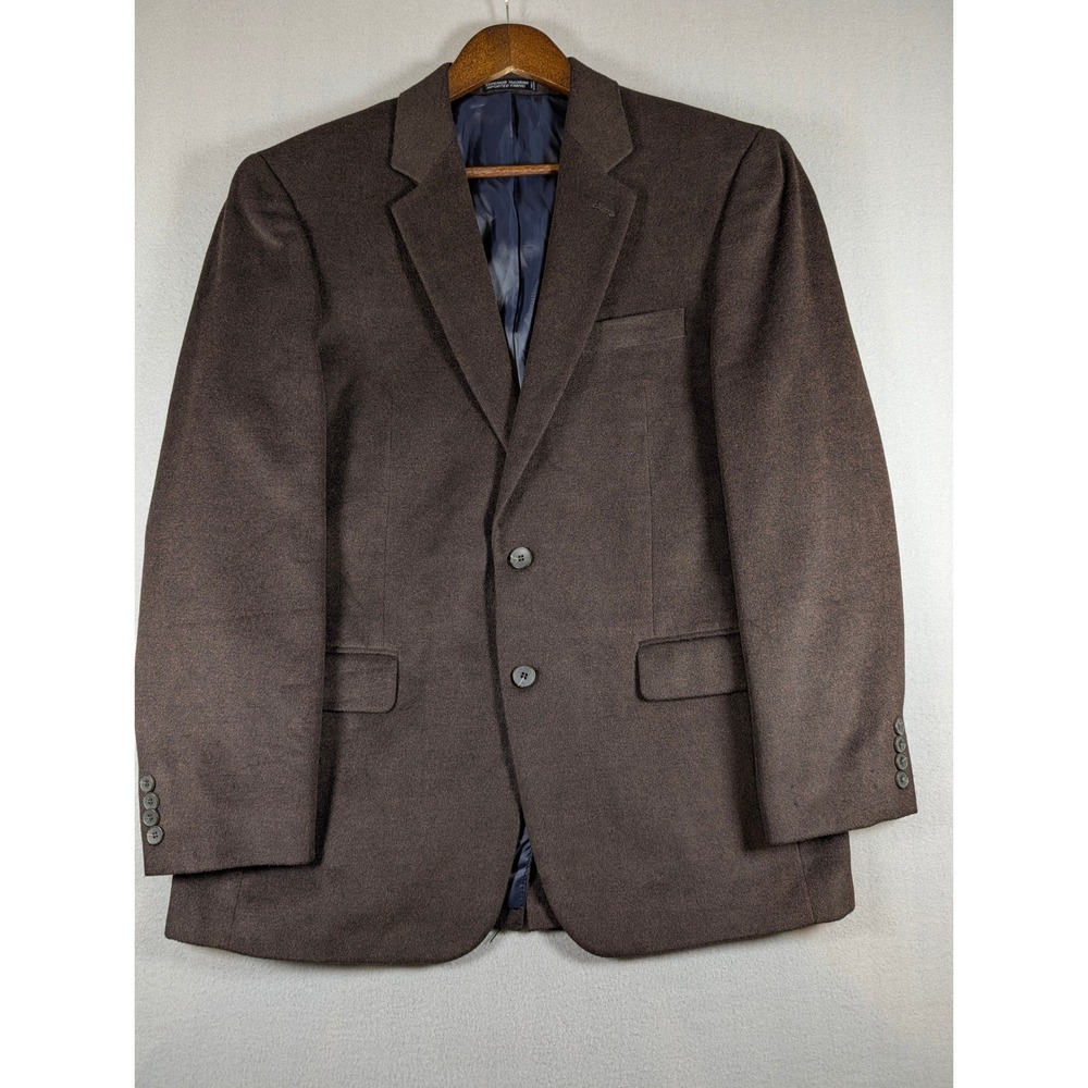 Nautica Mens 40R Brown Felted Two Button Blazer Sport Coat Jacket